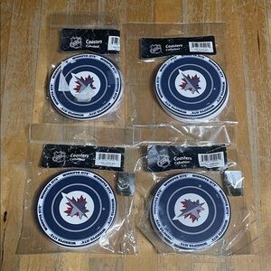 4 packs of 4 Winnipeg Jets Blue and White Coasters